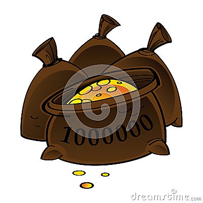 Sack with Money Vector Illustration