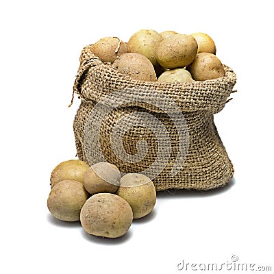 Sack of potatoes Stock Photo