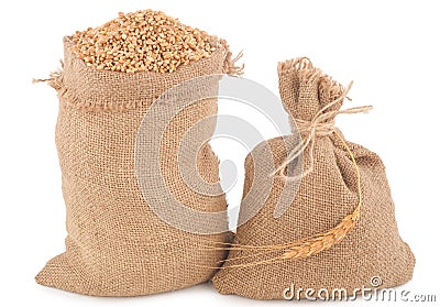 Sacks of wheat grains Stock Photo