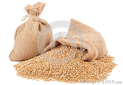 Sacks of wheat grains Stock Photo