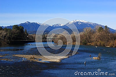 Sacramento River view in Redding California Stock Photo