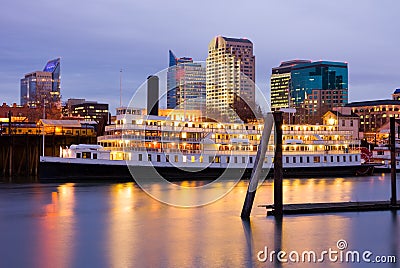 Sacramento skyline at night Stock Photo