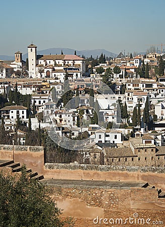 Sacramonte and alhambra view, Granada Stock Photo