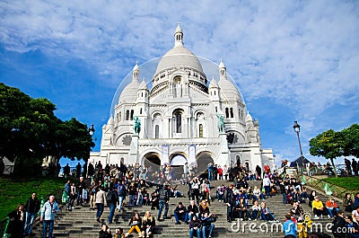 Sacre Coeur in Montmartre, Paris Editorial Stock Photo