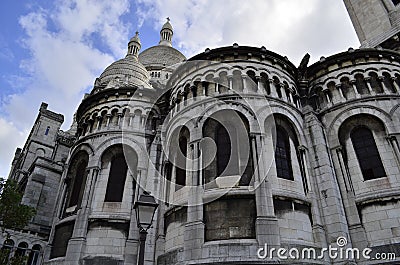 Sacre Coeur, Montmatre Paris France. Facade details. Stock Photo