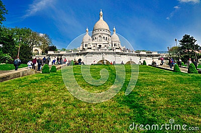 Sacre Coeur in Paris, France Editorial Stock Photo