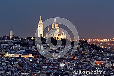 Sacre coeur at the submit of Montmartre, Paris Stock Photo