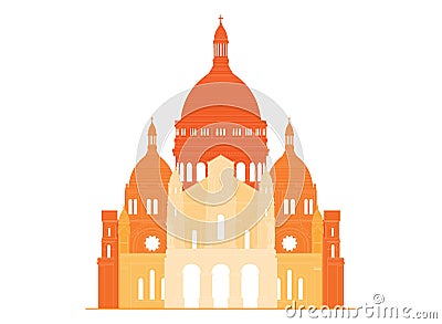 The sacred basilica Sacre Coeur in France - 5 Vector Illustration