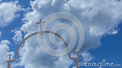 The sacred cross reflected in the sky. Stock Photo