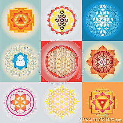 Sacred geomerty set Vector Illustration