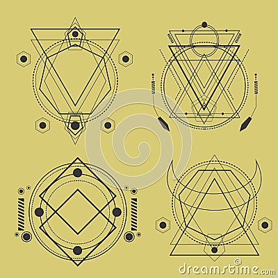 sacred geometry pack Vector Illustration