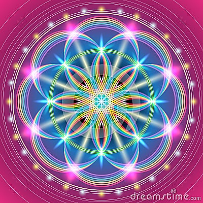 Sacred Geometry Flower Vector Illustration