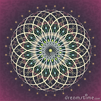 Sacred Geometry Flower of Life Vector Illustration