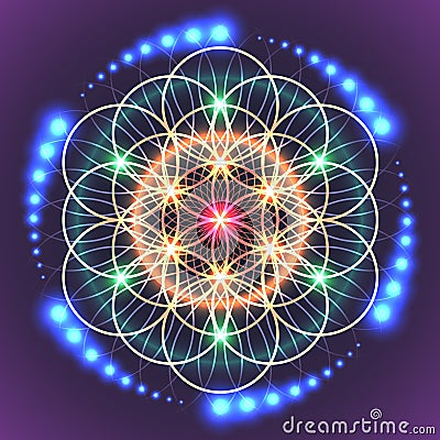 Sacred Geometry Flower of Life Vector Illustration