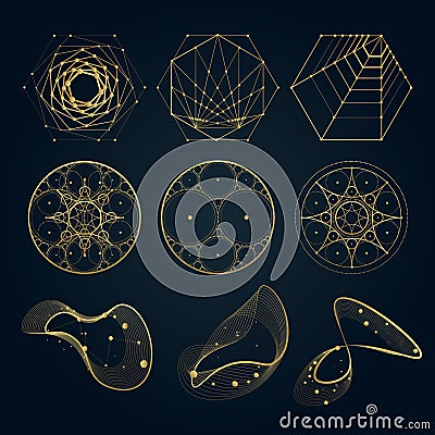 Sacred geometry forms of lines Vector Illustration