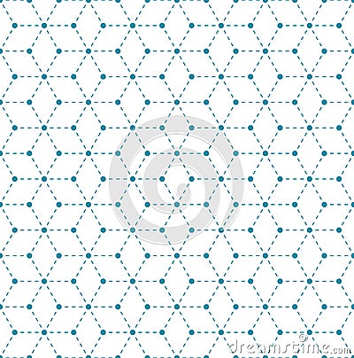 Sacred geometry grid graphic deco hexagon dashed pattern Vector Illustration