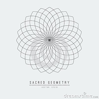 Sacred geometry line vector element flower of life . Vector illustration . Vector Illustration