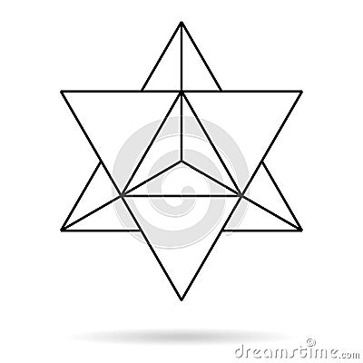 Sacred geometry. merkaba thin line geometric Vector Illustration