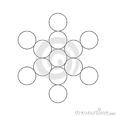 Sacred Geometry Metatron Cube element. Vector illustration Vector Illustration