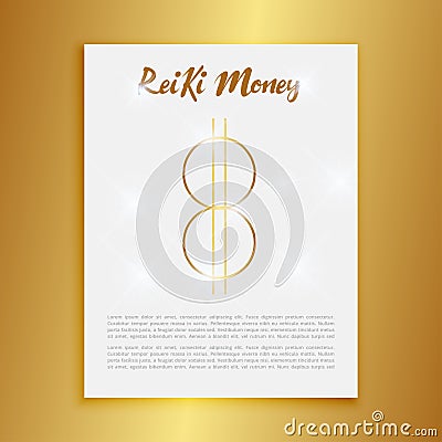 Sacred geometry. Reiki symbol. The word is made up of two Japanese words, Rei means `Universal` - Ki `life force energy`. Stock Photo