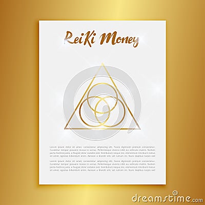 Sacred geometry. Reiki symbol. The word is made up of two Japanese words, Rei means `Universal` - Ki `life force energy`. Stock Photo