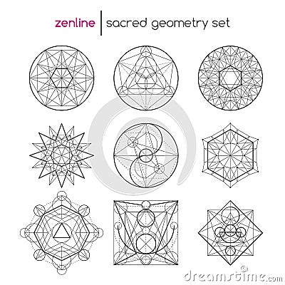 Sacred geometry set Vector Illustration