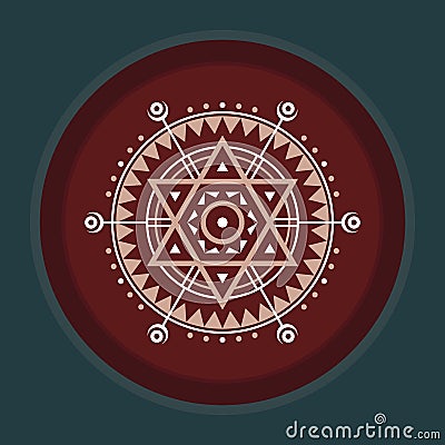 Sacred geometry sign. Abstract vector pattern. Mystic vector badge. Design element Vector Illustration