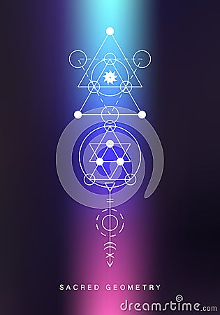 Sacred geometry sign. Alchemy linear art. Vector Illustration