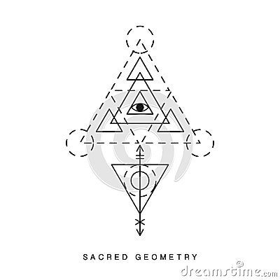 Sacred geometry sign, tattoo Vector Illustration
