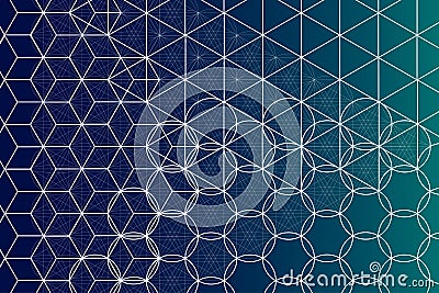 Sacred geometry symbols and elements background. Vector Illustration