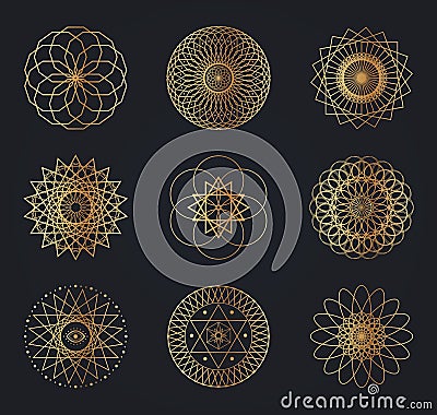 Sacred geometry symbols. Vector Illustration