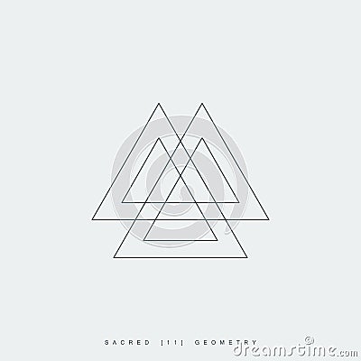 Sacred geometry, valknut ancient symbol Vector Illustration