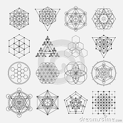 Sacred geometry vector design elements. Alchemy Vector Illustration