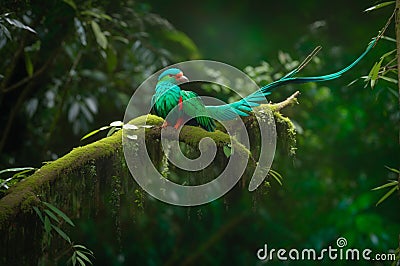 Sacred Green Bird from Savegre in Panama Stock Photo