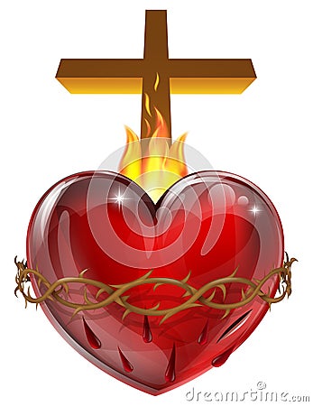 Sacred Heart Vector Illustration