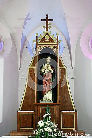 Sacred Heart of Jesus altar in the parish church of St. Martin in Dugo Selo, Croatia Stock Photo