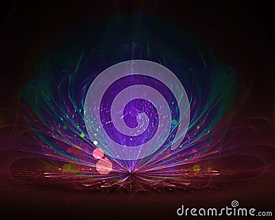 Sacred lotus flower of mystic cosmos - parallel dimension, fairy another world Stock Photo