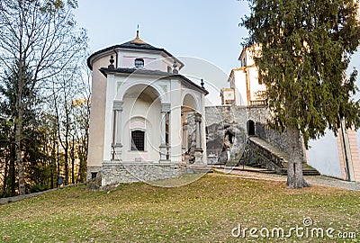 Sacred Mount Calvary of Domodossola on the Mattarella Hill, Piedmont, Italy Stock Photo