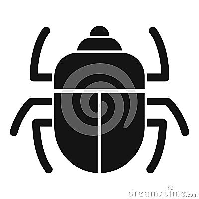 Sacred scarab beetle icon, simple style Vector Illustration