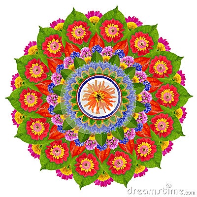 Sacred Sun Lotus mandala Stock Photo