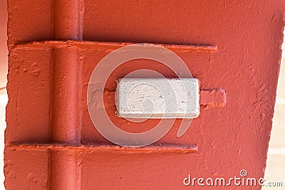 Sacrificial anodes on ship hull are highly active metals Stock Photo