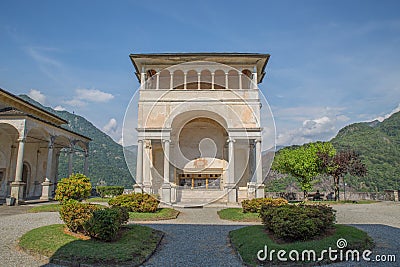 Sacro Monte di Varallo holy mountain in Piedmont Italy - stairs - Unesco world heritage Stock Photo