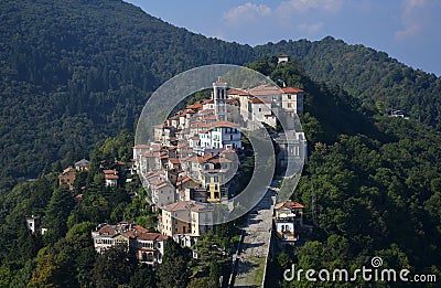 Sacro monte di Varese, Lombardy, Italy. Aerial view Stock Photo