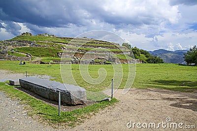 Sacsayhuaman walls, ancient inca fortress near Cuzco, Peru Stock Photo