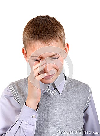 Sad Boy is Weeps Stock Photo