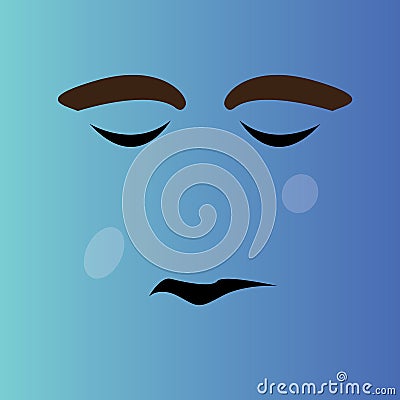 Sad cartoon face Vector Illustration