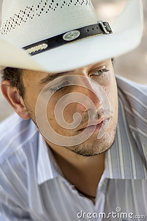 Sad cowboy Stock Photo