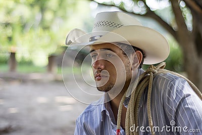 Sad cowboy Stock Photo