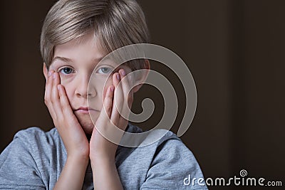 Sad depressed child Stock Photo