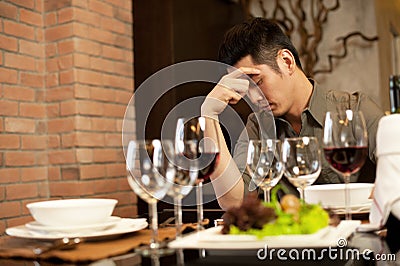 Sad Dinner Date Stock Photo